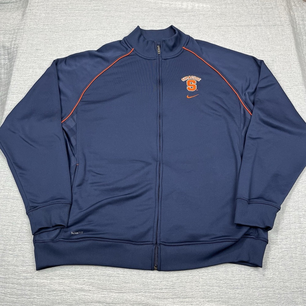 Nike Team Jacket Unisex Adult 2XL Navy Fit Dry Syracuse Orange Football Full Zip
